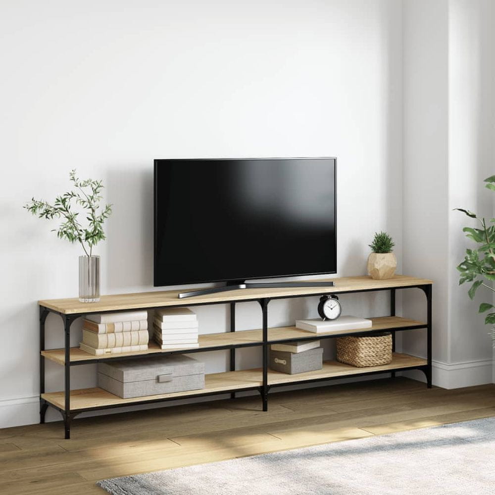 Vidaxl TV skrinka dub sonoma 180x30x50 cm kompozitné drevo a kov